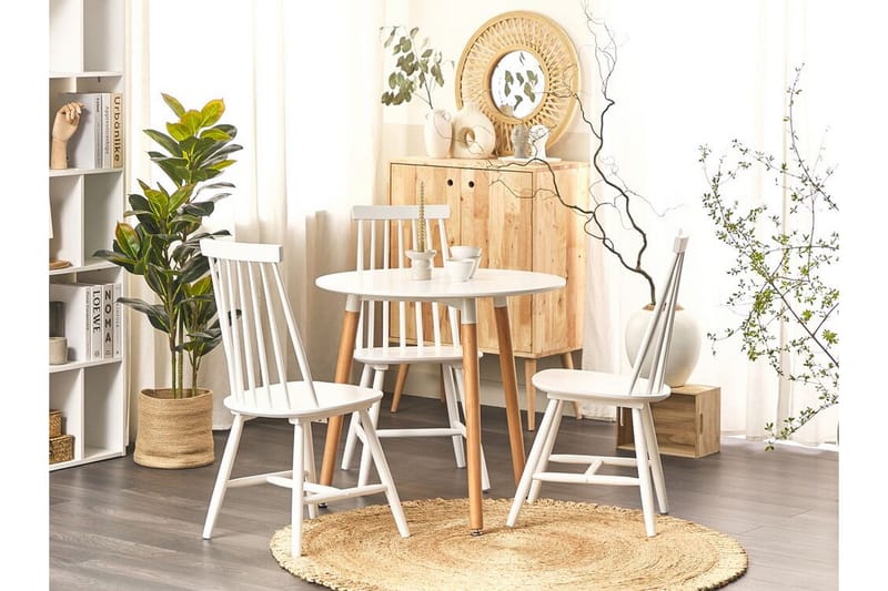 Magog Matbord 80 cm Rund - Vit/Ljusbrun - Möbler - Bord & matgrupper - Matbord & köksbord