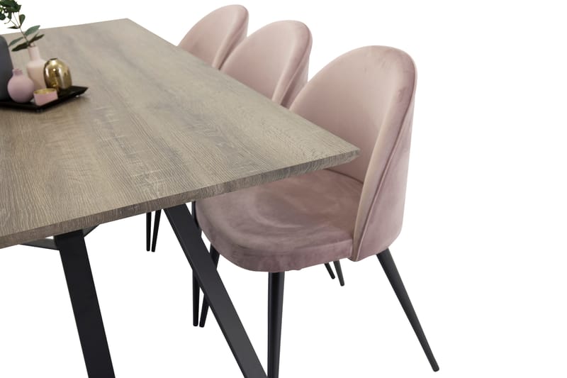 Malvina Matgrupp  180 cm Rektangulär med 6 Sedavi stolar - Svart - Möbler - Bord & matgrupper - Matgrupper
