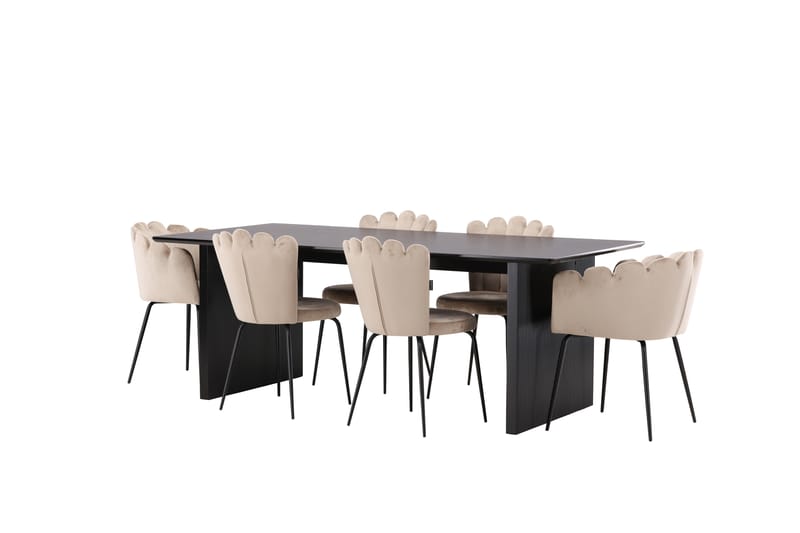 Mangat Matgrupp  200 cm Rektangulär med 4 Limhamn stolar - Beige - Möbler - Bord & matgrupper - Matgrupper