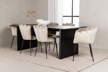 Mangat Matgrupp  200 cm Rektangulär med 4 Limhamn stolar - Beige - Möbler - Bord & matgrupper - Matgrupper