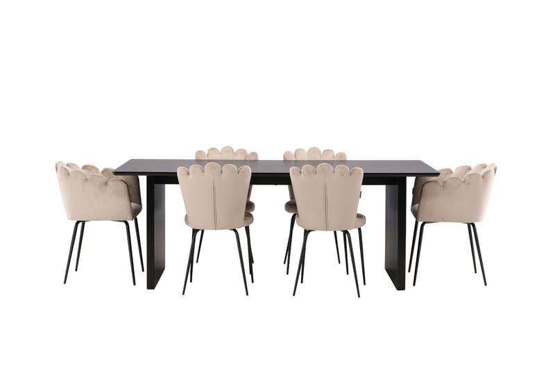 Mangat Matgrupp  200 cm Rektangulär med 4 Limhamn stolar - Beige - Möbler - Bord & matgrupper - Matgrupper