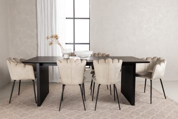 Mangat Matgrupp  200 cm Rektangulär med 4 Limhamn stolar - Beige - Möbler - Bord & matgrupper - Matgrupper