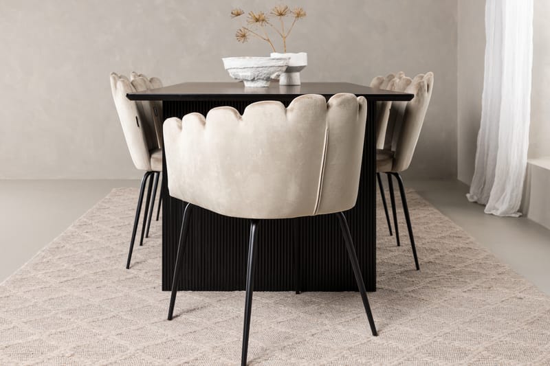 Mangat Matgrupp  200 cm Rektangulär med 4 Limhamn stolar - Beige - Möbler - Bord & matgrupper - Matgrupper