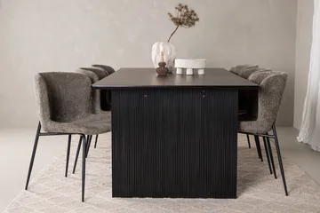 Mangat Matgrupp  200 cm Rektangulär med 6 Manjetor stolar - Beige - Möbler - Bord & matgrupper - Matgrupper