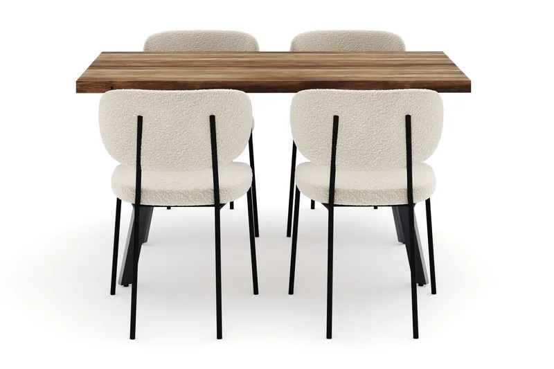 Marcelen Matbord Förlängningsbart med 4 Gemmiano Stolar - Brun - Möbler - Bord & matgrupper - Matgrupper