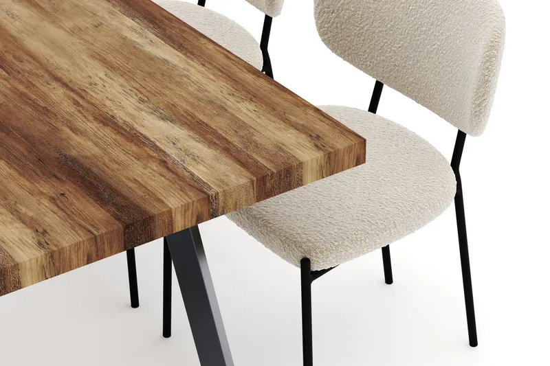 Marcelen Matbord Förlängningsbart med 4 Gemmiano Stolar - Brun - Möbler - Bord & matgrupper - Matgrupper