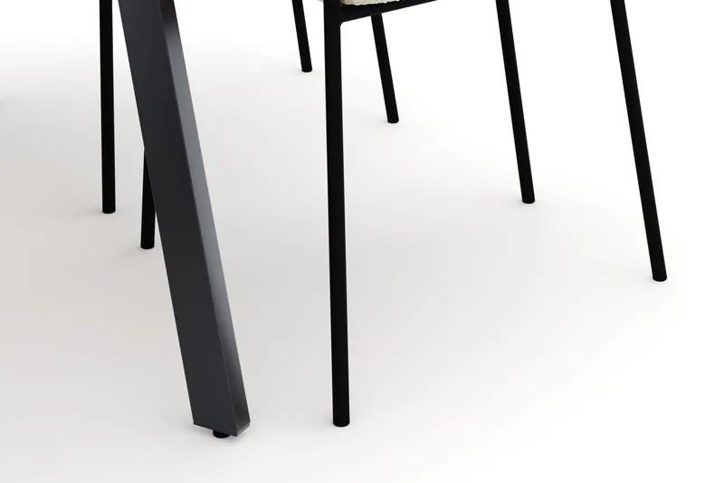 Marcelen Matbord Förlängningsbart med 4 Gemmiano Stolar - Brun - Möbler - Bord & matgrupper - Matgrupper