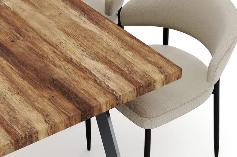 Marcelen Matbord Förlängningsbart med 4 Sawako Stolar - Brun - Möbler - Bord & matgrupper - Matgrupper