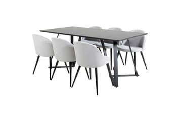 Marina Matbord 180 cm med 6 Velvet Matstol Manchester - Möbler - Bord & matgrupper - Matgrupper