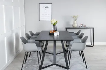 Marina Matgrupp 180 cm Rektangulär med 6 Comfort stolar - Svart - Möbler - Bord & matgrupper - Matgrupper