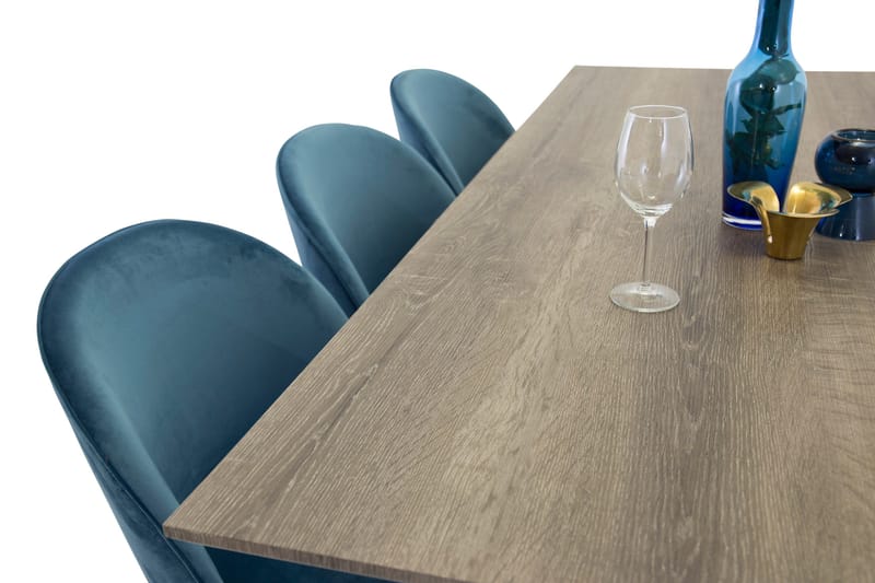 Marina Matgrupp 180 cm Rektangulär med 6 Velvet stolar - Möbler - Bord & matgrupper - Matgrupper