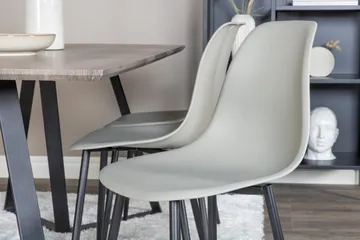 Marina Matgrupp 180 cm Rektangulär med 6 Polar stolar - Svart - Möbler - Bord & matgrupper - Matgrupper