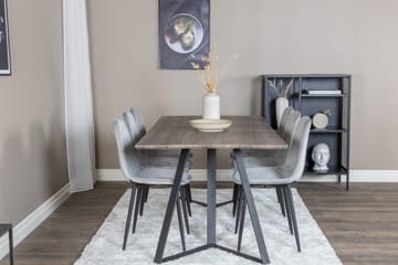 Marina Matgrupp 180 cm Rektangulär med 6 Polar stolar - Svart - Möbler - Bord & matgrupper - Matgrupper