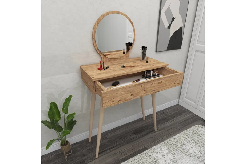 Markas Sminkbord 72 cm - Brun - Möbler - Bord & matgrupper - Sminkbord & toalettbord - Sminkbord med spegel