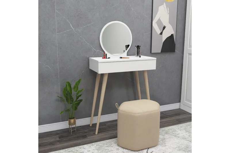 Markas Sminkbord 72 cm - Vit - Möbler - Bord & matgrupper - Sminkbord & toalettbord - Sminkbord med spegel