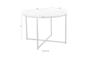 Maro Runt Matbord 110 cm i Trä med Metallunderrede - Vit|Gul - Möbler - Bord & matgrupper - Matbord & köksbord