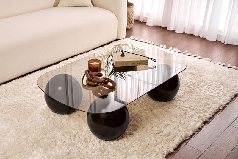 Maroulburg Soffbord 118 cm, Svart och brons