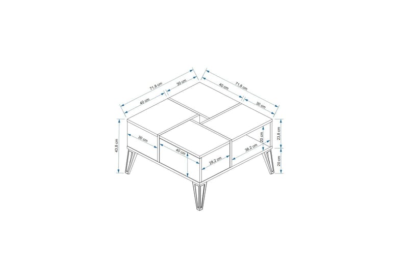 Masaaki Soffbord 72 cm - Brun/Svart - Möbler - Bord & matgrupper - Soffbord
