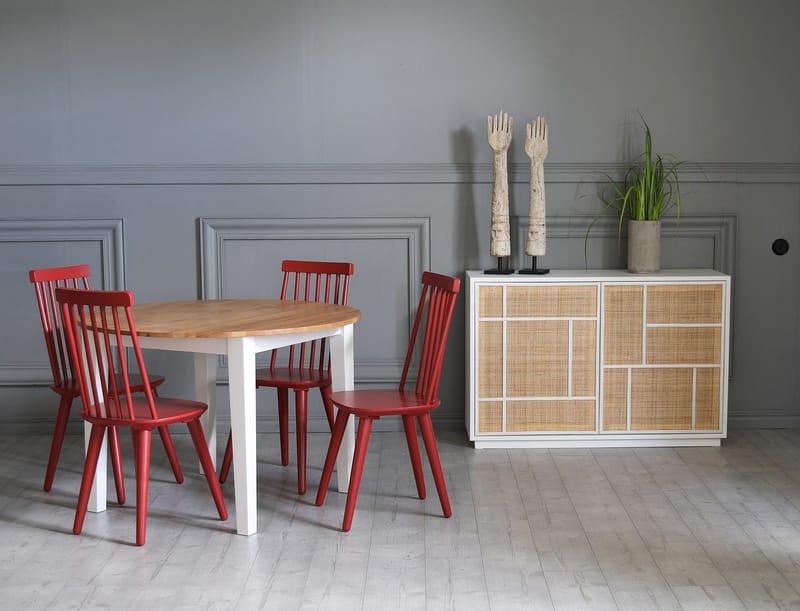 Matbord Ø110 cm ek vit - Ek/vit - Möbler - Bord & matgrupper - Matbord & köksbord