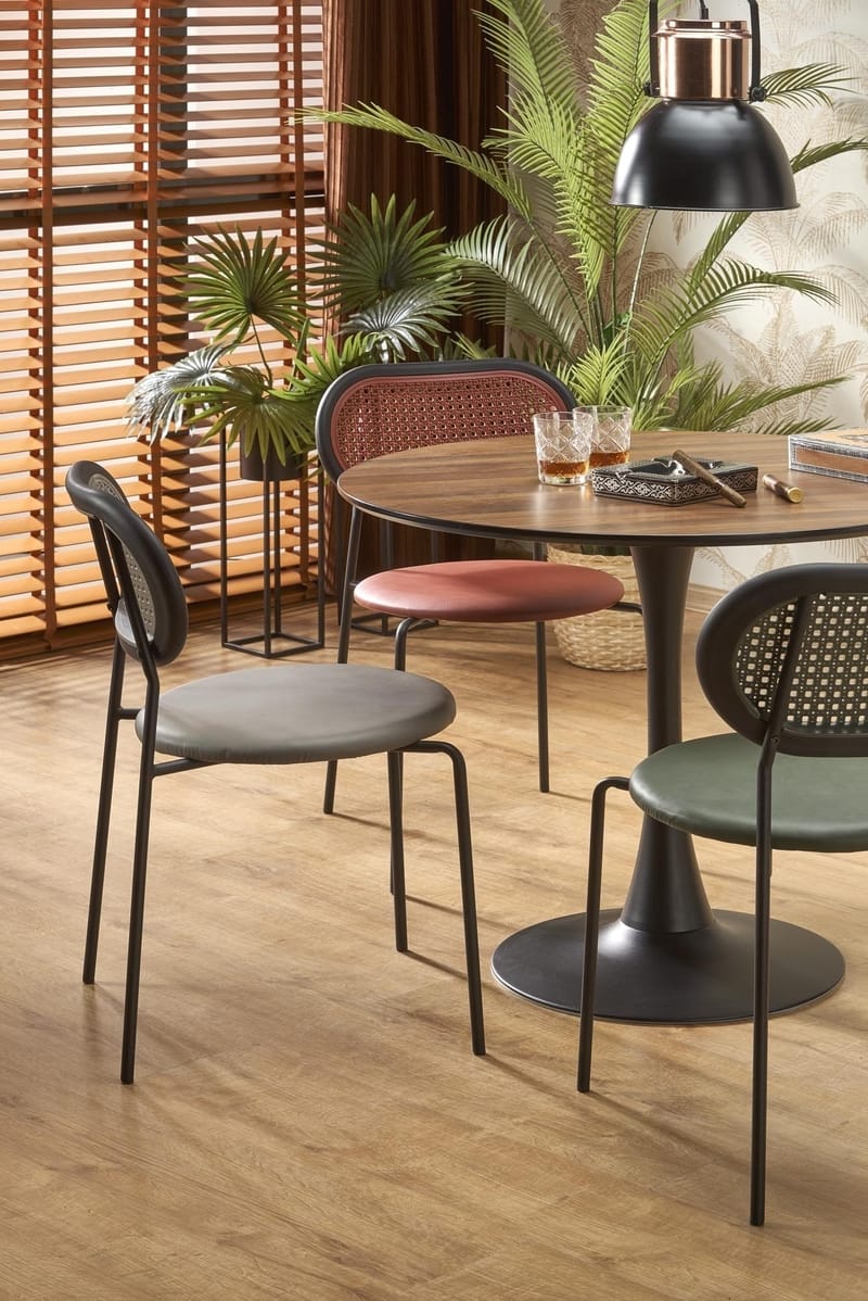 Matbord Ø90 cm - Valnöt/svart - Valnöt/svart - Möbler - Bord & matgrupper - Matbord & köksbord