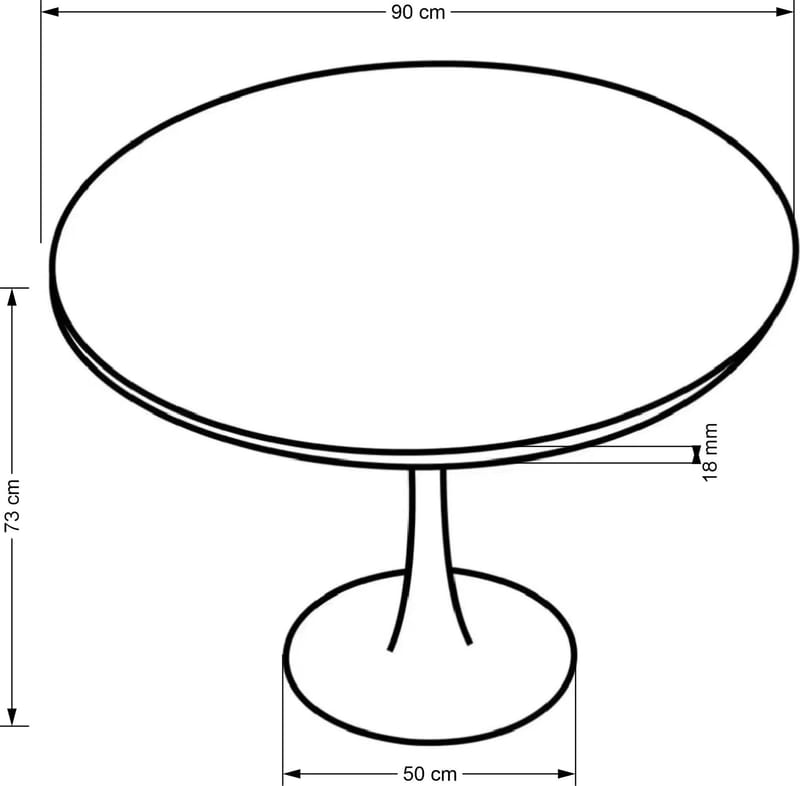 Matbord Ø90 cm - Valnöt/svart - Valnöt/svart - Möbler - Bord & matgrupper - Matbord & köksbord