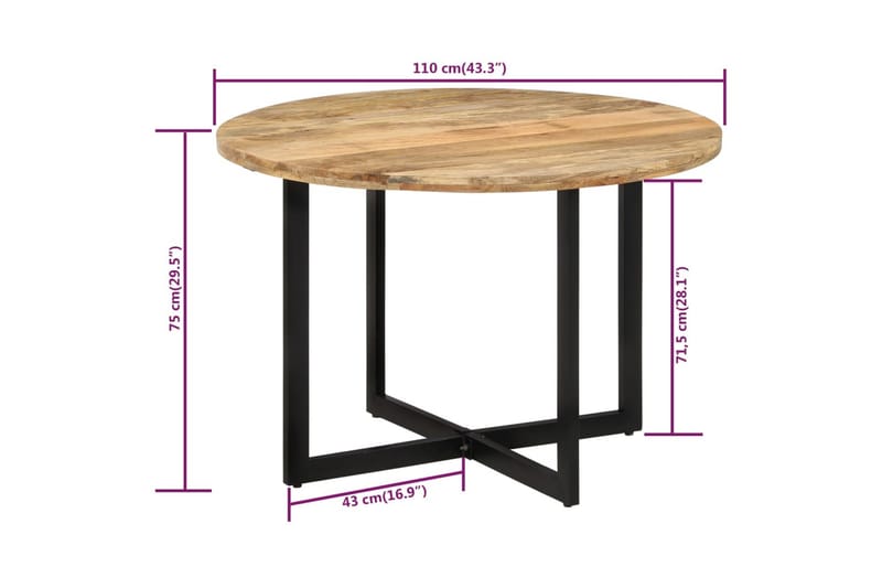 Matbord 110x75 cm massivt mangoträ - Brun - Möbler - Bord & matgrupper - Matbord & köksbord