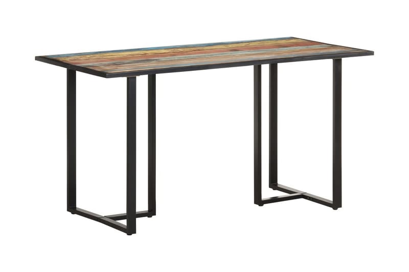 Matbord 140 cm massivt återvunnet trä - Flerfärgad - Matbord & köksbord