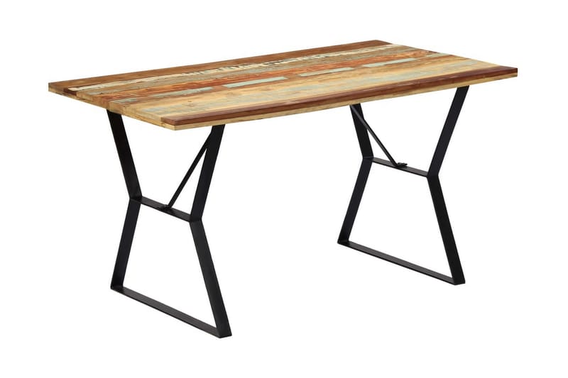 Matbord 140x80x76 cm massivt återvunnet trä - Flerfärgad - Matbord & köksbord