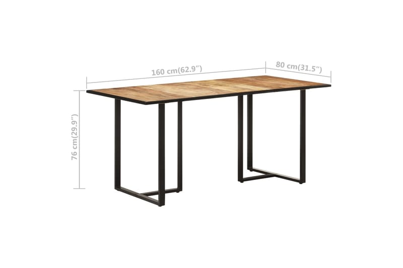 Matbord 160 cm grovt mangoträ - Brun - Möbler - Bord & matgrupper - Matbord & köksbord