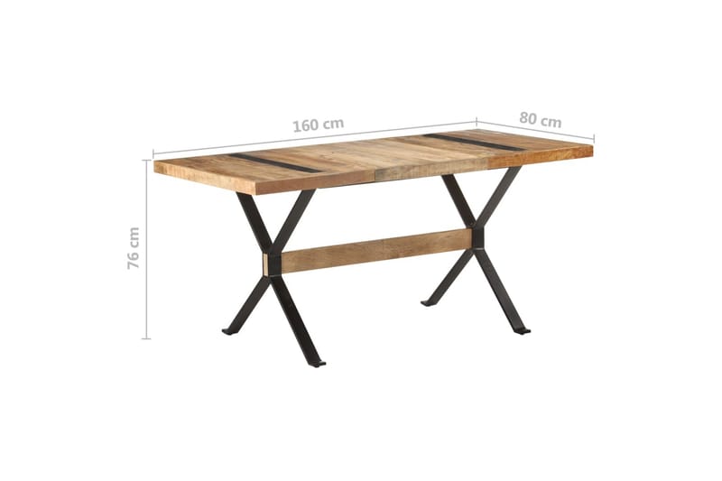 Matbord 160x80x76 cm grovt mangoträ - Brun - Möbler - Bord & matgrupper - Matbord & köksbord