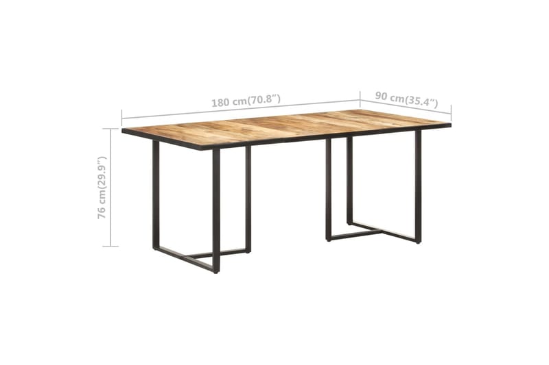 Matbord 180 cm grovt mangoträ - Brun - Möbler - Bord & matgrupper - Matbord & köksbord