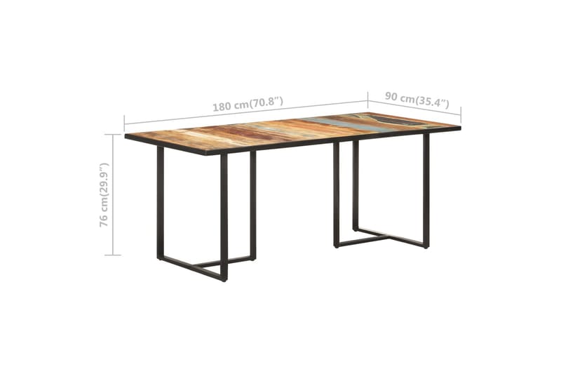 Matbord 180 cm massivt återvunnet trä - Brun - Möbler - Bord & matgrupper - Matbord & köksbord