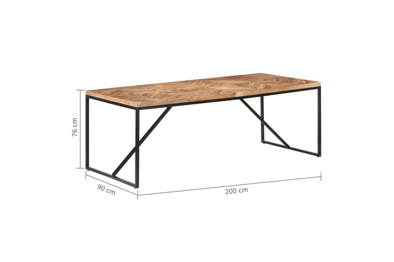 Matbord 200x90x76 cm massivt akaciaträ och mangoträ - Brun - Möbler - Bord & matgrupper - Matbord & köksbord
