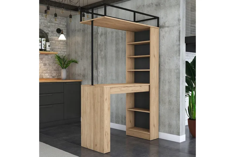 Matbord Beloumont Valnöt / Svart - Svart/Mörkbrun - Möbler - Bord & matgrupper - Matbord & köksbord