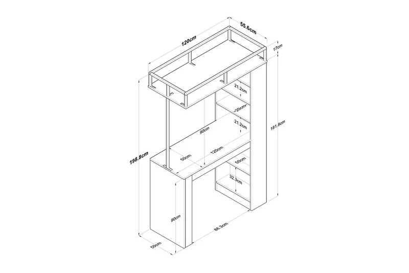 Matbord Beloumont Valnöt / Svart - Svart/Mörkbrun - Möbler - Bord & matgrupper - Matbord & köksbord