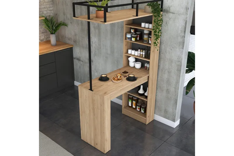 Matbord Beloumont Valnöt / Svart - Svart/Mörkbrun - Möbler - Bord & matgrupper - Matbord & köksbord