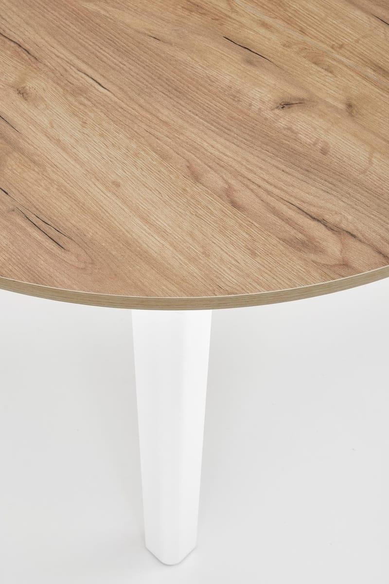 Matbord Berivan Runt Förlängningsbart Ø102 cm (102–142 cm) - Craft ek/vit - Möbler - Bord & matgrupper - Matbord & köksbord