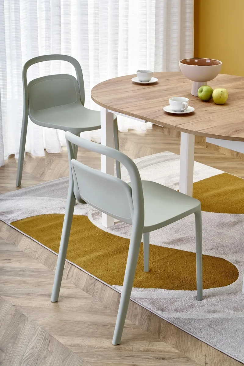 Matbord Berivan Runt Förlängningsbart Ø102 cm (102–142 cm) - Craft ek/vit - Möbler - Bord & matgrupper - Matbord & köksbord
