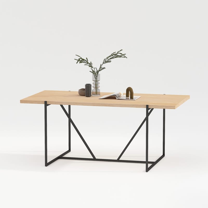 Matbord Cindy melamin ek 180x90x75 cm - Beige - Möbler - Bord & matgrupper - Matbord & köksbord