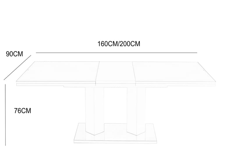 Matbord Colombia Förlängningsbart 160–200 cm - Vit - Möbler - Bord & matgrupper - Matbord & köksbord