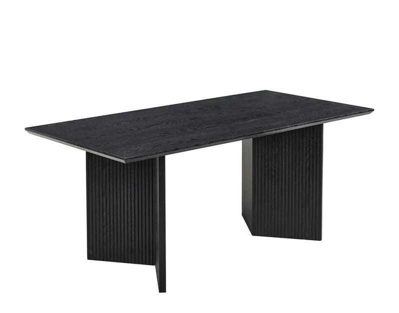 Matbord Crossby 180x90 cm, Svartbetsad ek