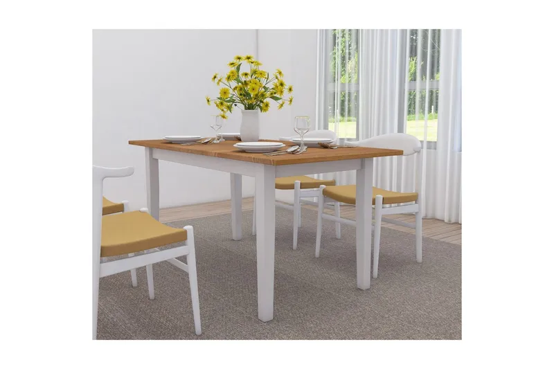 Matbord Dakota Vit/Honung - Vit/Honung - Möbler - Bord & matgrupper - Matbord & köksbord