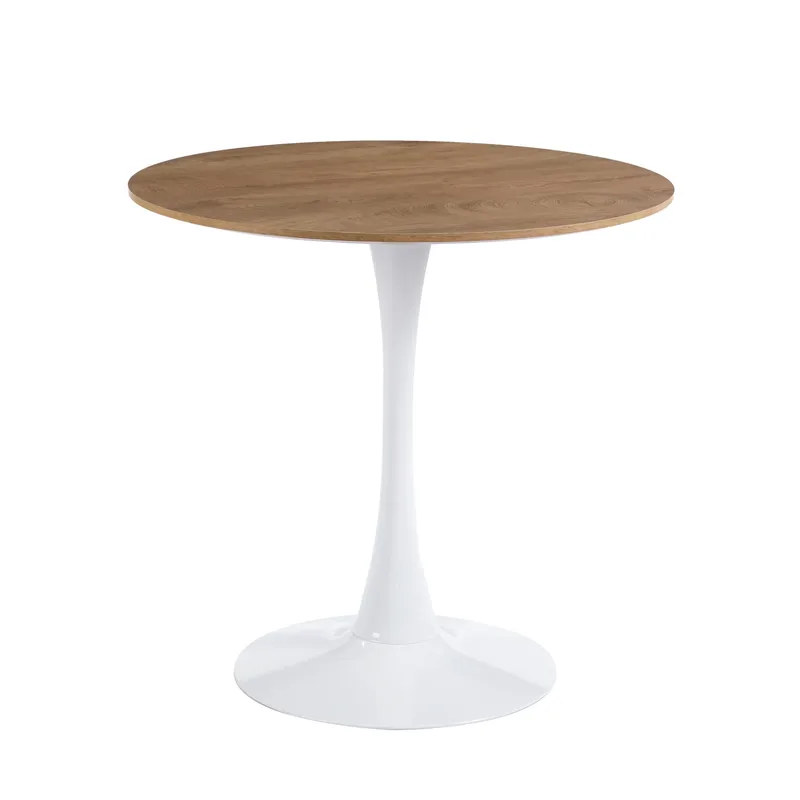 Matbord ek/vit Ø80 cm - Astrid, Ek/Vit