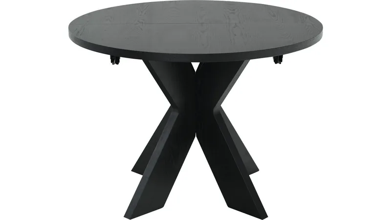 Matbord Fjorden Med 2 tillägg 105 cm, Svartlackad ekfaner