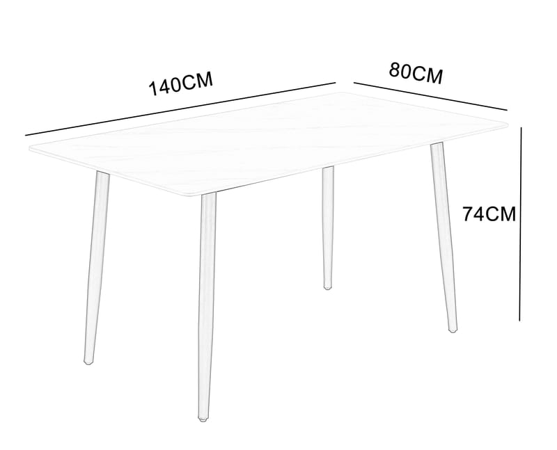 Matbord Inez Keramisk 140x80 cm - Vit matt marmor - Möbler - Bord & matgrupper - Matbord & köksbord