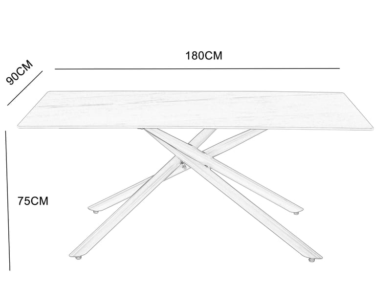 Matbord Jupiter Keramik 180x90 cm - Vit matt marmor - Möbler - Bord & matgrupper - Matbord & köksbord