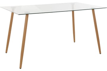 Abia Rektangulärt Matbord 140 cm med Trä- och Ekutseende - Transparent - Möbler - Bord & matgrupper - Matbord & köksbord