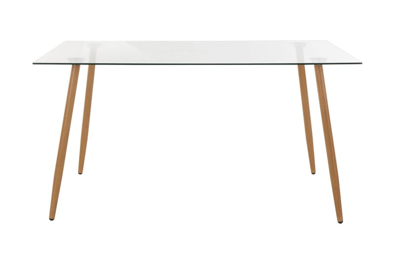 Abia Rektangulärt Matbord 140 cm med Trä- och Ekutseende, Transparent