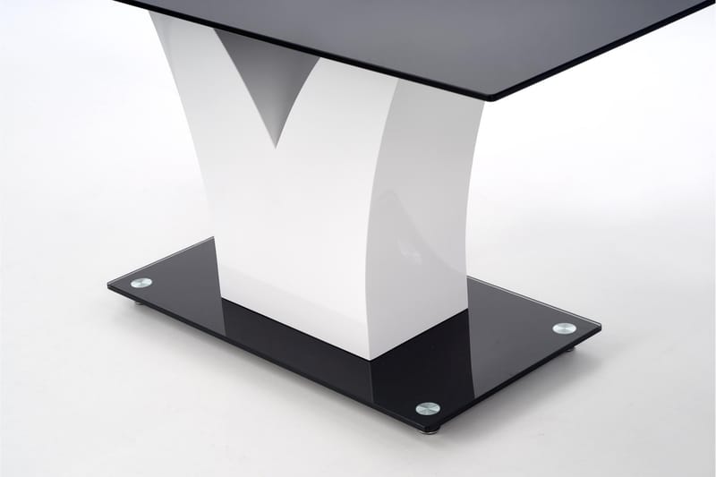 Abundis Matbord 160 cm Glas - Svart/Vit - Matbord & köksbord