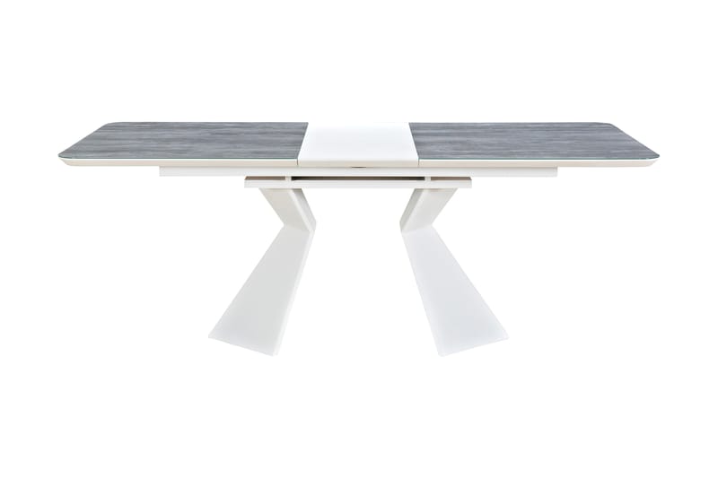 Aix Förlängningsbart Matbord 160 cm Glas - Vit - Matbord & köksbord